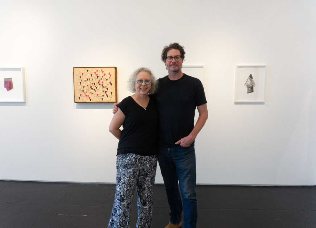 Luisa Duarte and Jonas Criscoe in their exhibit "Where the Lines Meet" (Photo by Sofia Westerman) 