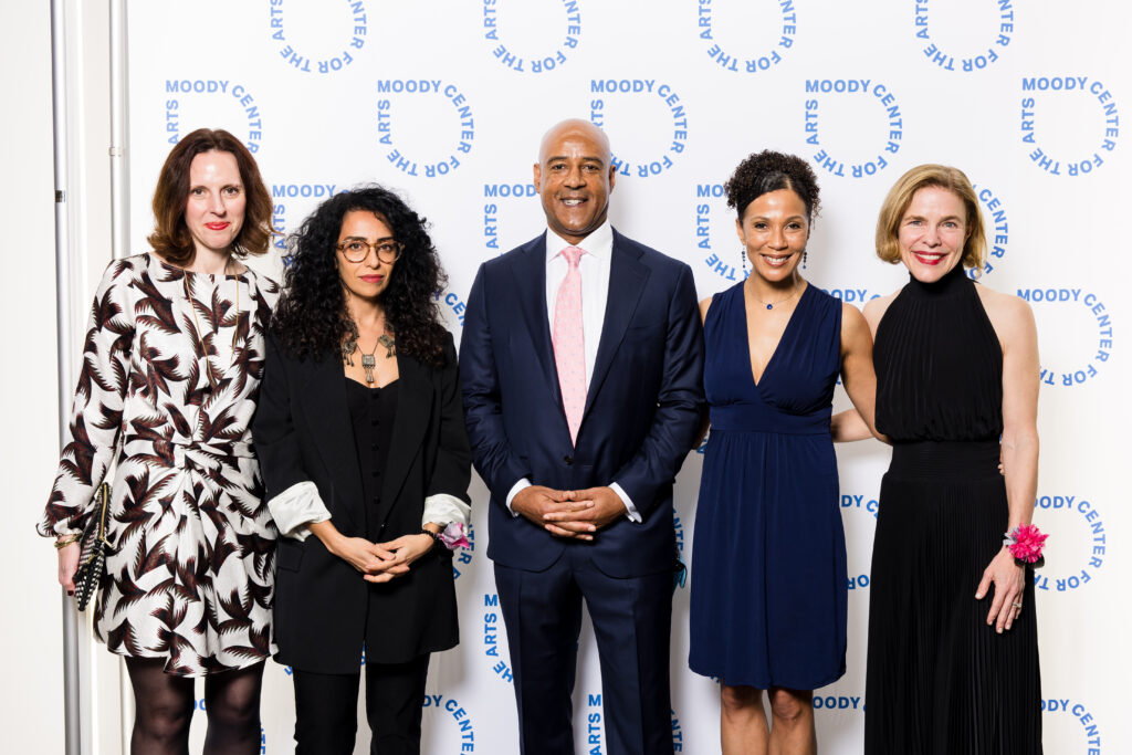Frauke V. Josenhans, Hayv Kahraman, Reginald & Paula DesRoches, Alison Weaver at Rice University's Moody Center for the Arts' seventh anniversary annual fundraising dinner (Photo by Hung Truong)