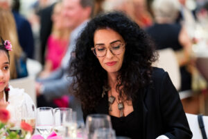Hayv Kahraman at Rice University’s Moody Center for the Arts seventh anniversary annual fundraising dinner (Photo by Hung Truong)