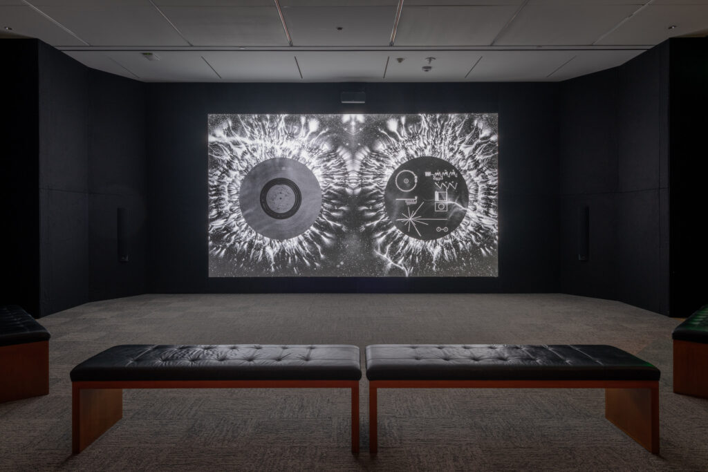 Dario Robleto's film "Ancient Beacons Long for Notice" (2023–2024) explores the history of the Golden Record and is on display at the Amon Carter Museum of American Art. (Photo courtesy of Dario Robleto)
