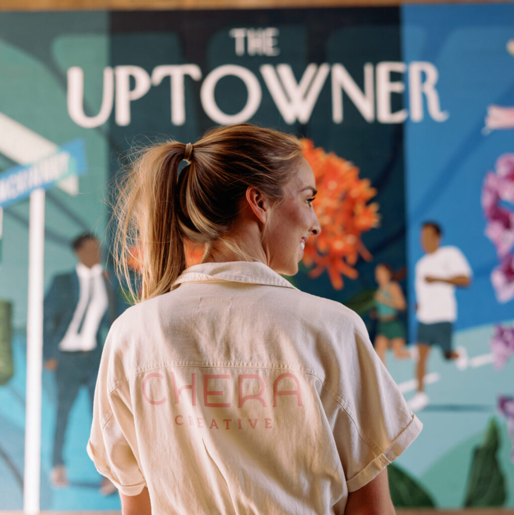The mural concept brands the people and lifestyle of Uptown by nodding to the popular magazine, “The New Yorker,” but instead “The Uptowner.” (Photo by Meda Abigail Photography)