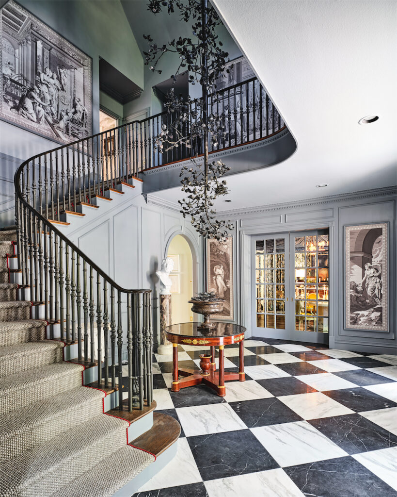 A dreamy entry hall designed by Bobbitt & Company for the 2021 Kips Bay Decorator Show House Dallas. (Photo by Stephen Karlisch)