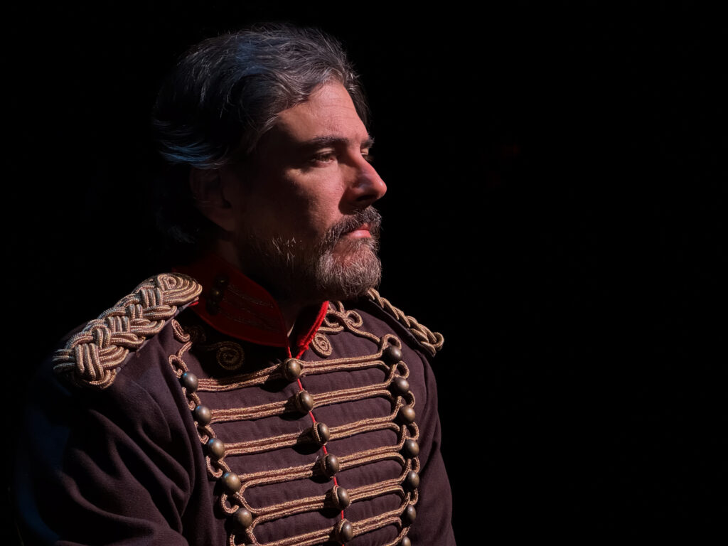Jonathan Silvestri plays Tsar Nicholas II in "Rachmaninoff and the Tsar" at Stages Theater. (Photo by Stefano Decarli)