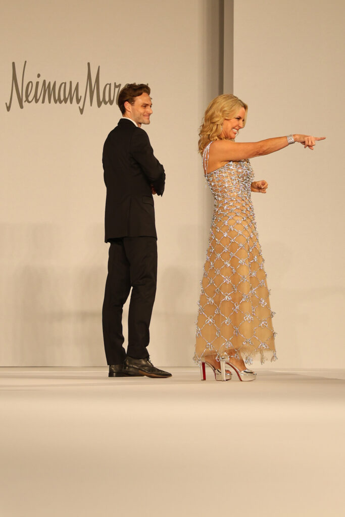 Honoree Melissa Juneau wearing Oscar de la Renta at the PaperCity Philanthropy in Fashion Best Dressed luncheon. 