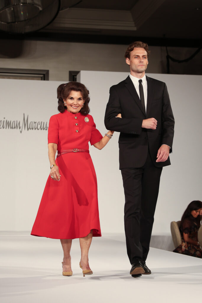 Hall of Fame honoree Linda McReynolds wearing Valentino at the PaperCity Philanthropy in Fashion Best Dressed Luncheon.