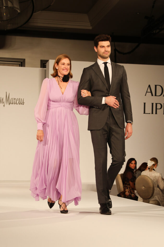 Honoree Stephanie Tsuru wearing custom Christy Lynn  at the PaperCity Philanthropy in Fashion Best Dressed luncheon. 