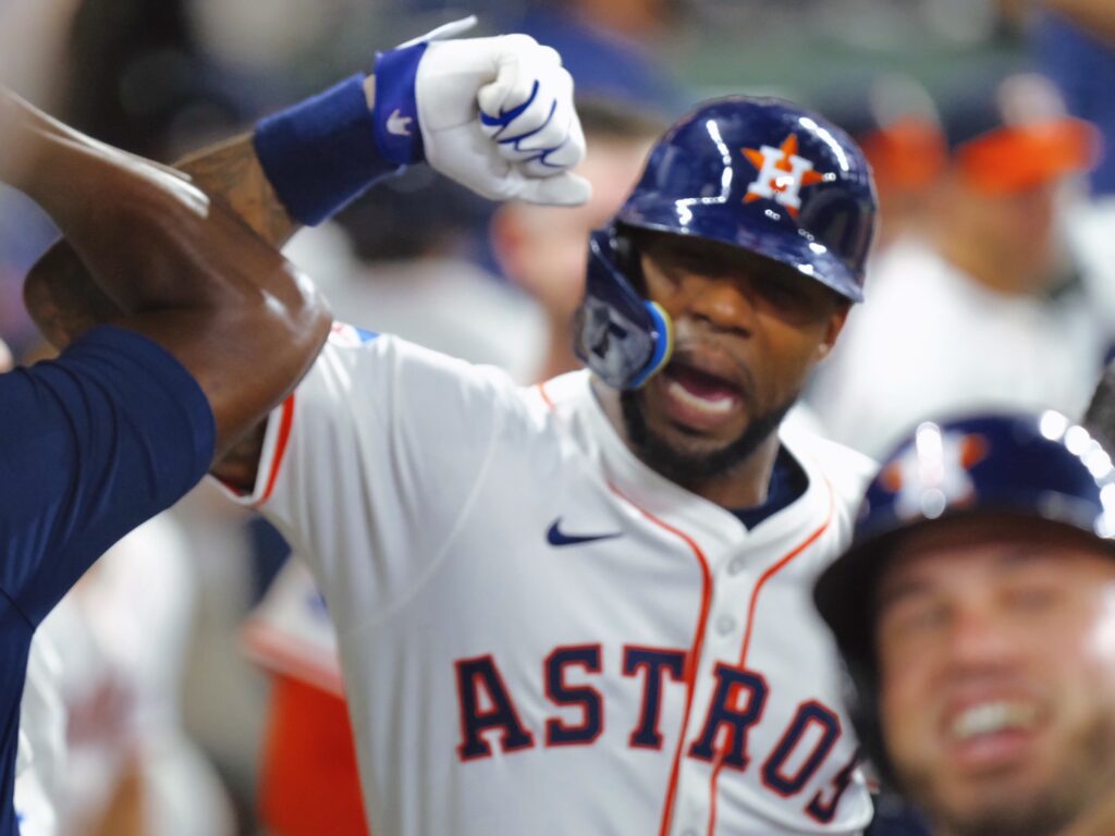 Jason Heyward produced the two biggest moments for the Houston Astros on a clinch night to remember. (Photo by F. Carter Smith)
