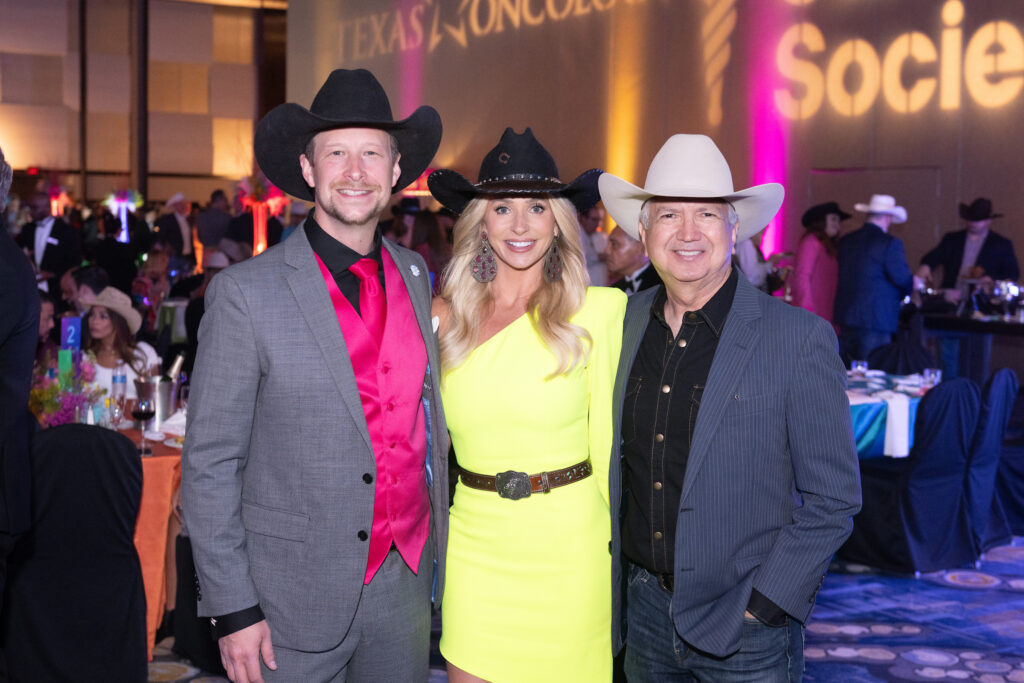 Riggs, Chita Craft, Ron Trevino at the Houston Cattle Baron's Ball. (Photo by Wilson Parrish)