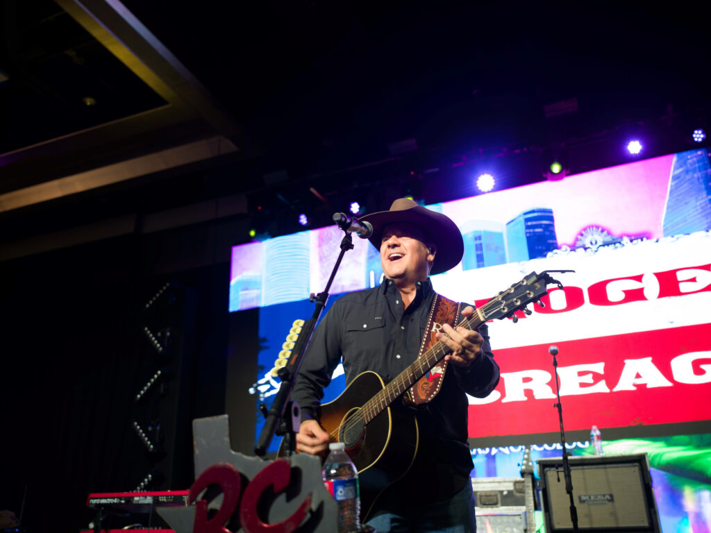 Country music singer Roger Creager performs at the Houston Cattle Baron's Ball. (Photo by Daniel Ortiz)