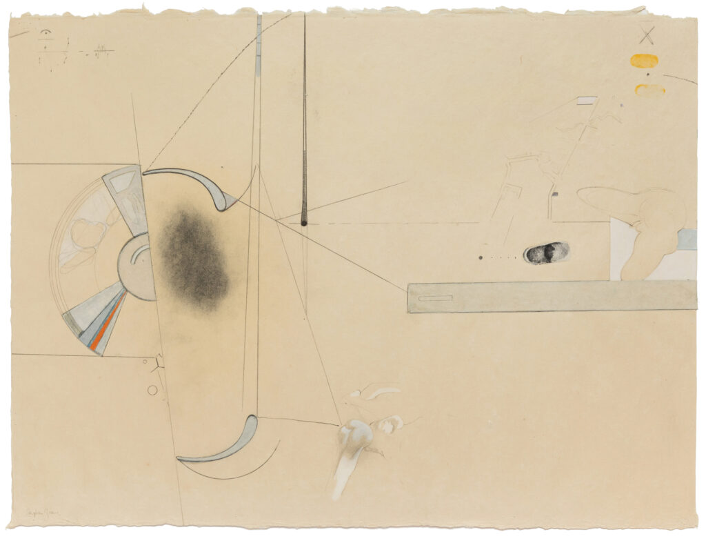 Stephen Greene's "Biograph 23," 1967. Graphite, ink, charcoal, gouache and collage on paper. (Photo by Jenny Gorman. Courtesy Moody Gallery, Houston)