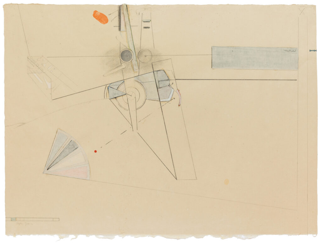 Stephen Greene's "Biograph 8," 1967. Graphite, ink, gouache and collage on paper. (Photo by Jenny Gorman. Courtesy Moody Gallery, Houston)