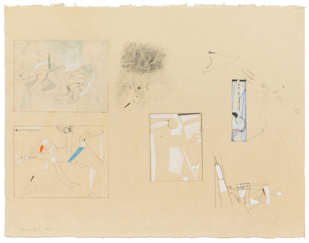 Stephen Greene's "Biograph 7," 1967. Graphite, ink, gouache and collage on paper. (Photo by Jenny Gorman. Courtesy Moody Gallery, Houston)