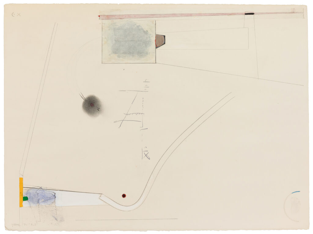 Stephen Greene's "R. 3,"
1972. Graphite, ink, gouache, charcoal and collage on paper. (Photo by Jenny Gorman. Courtesy Moody Gallery, Houston)
