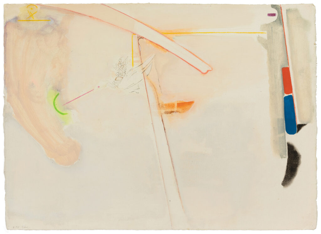 Stephen Greene's "R. 3," 1973. Graphite, crayon and gouache on paper. (Photo by Jenny Gorman. Courtesy Moody Gallery, Houston)