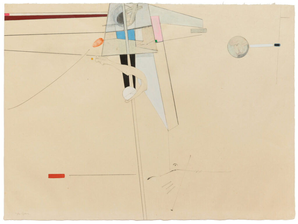 Stephen Greene's "Biograph 24," 1967. Graphite, ink, gouache and collage on paper. (Photo by Jenny Gorman. Courtesy Moody Gallery, Houston)