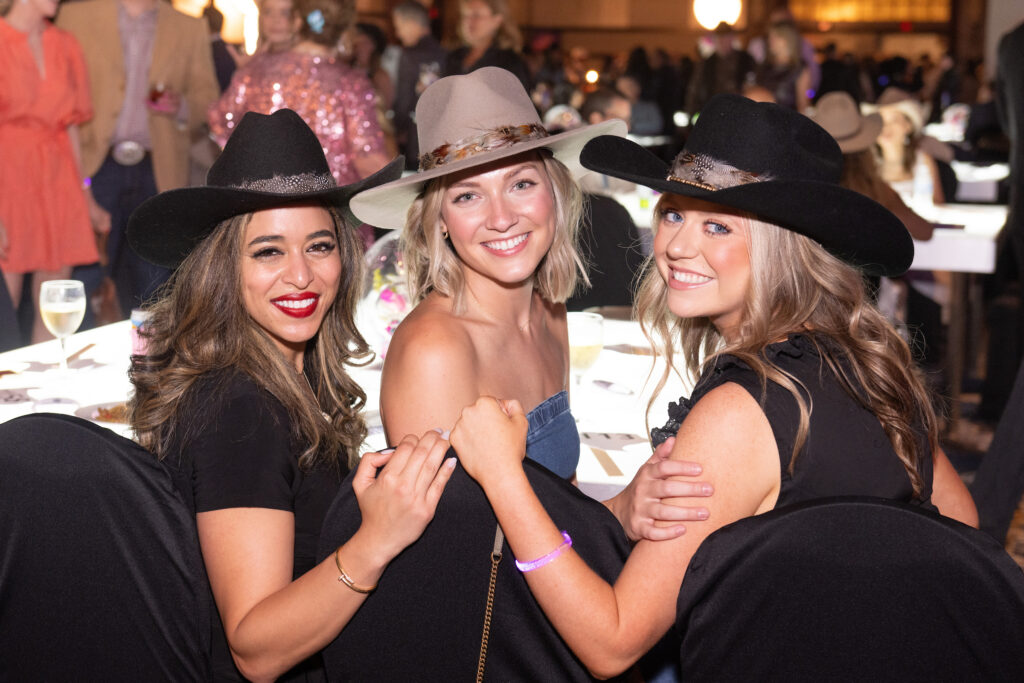 Sara Khalifa, Mia Ford, Alyssa Stander at the Houston Cattle Baron's Ball. (Photo by Wilson Parrish)