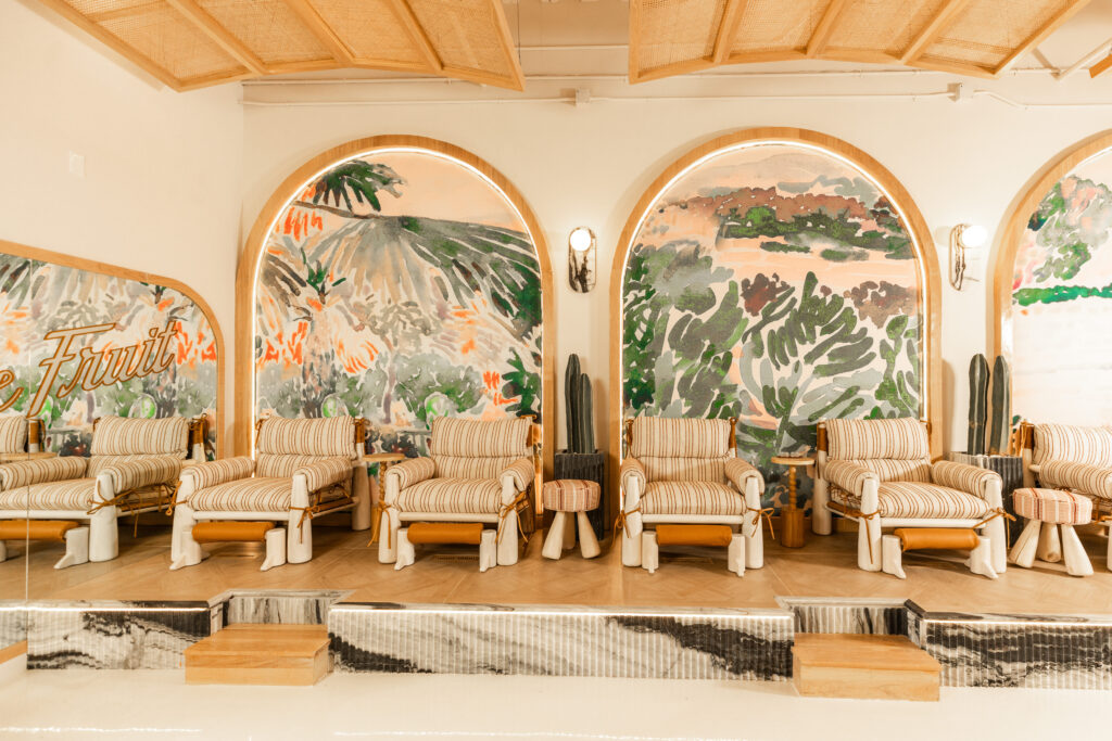 As soon as you walk into Le Fruit, the Exxir Design team made sure to sweep guests away with its fluted marble, custom tiling, beautiful wall fabrications, and three experiential bars. (Photo by Kathy Tran)