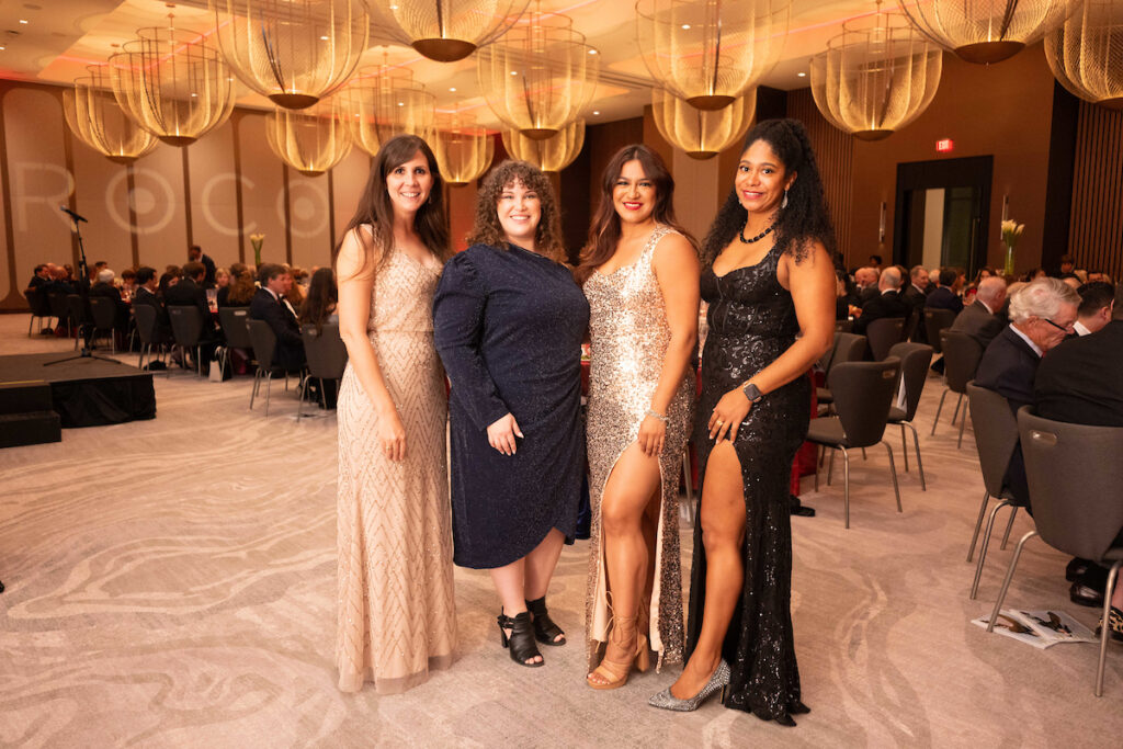 Mollie Honnas, Kaitlin Stuart, Gabriela Uriegas, Amanda Dickinson at ROCO's 20th anniversary season opening gala.  (Photo by Daniel Ortiz)