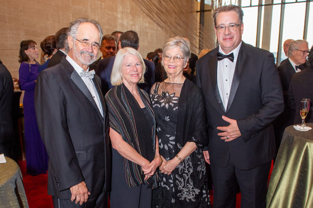 Bob Weiner, Janet Clark, Ginger Clark, Sam Condic  at the Houston Symphony Opening Night dinner at Corinthian Houston. (Photo by Jacob Power)