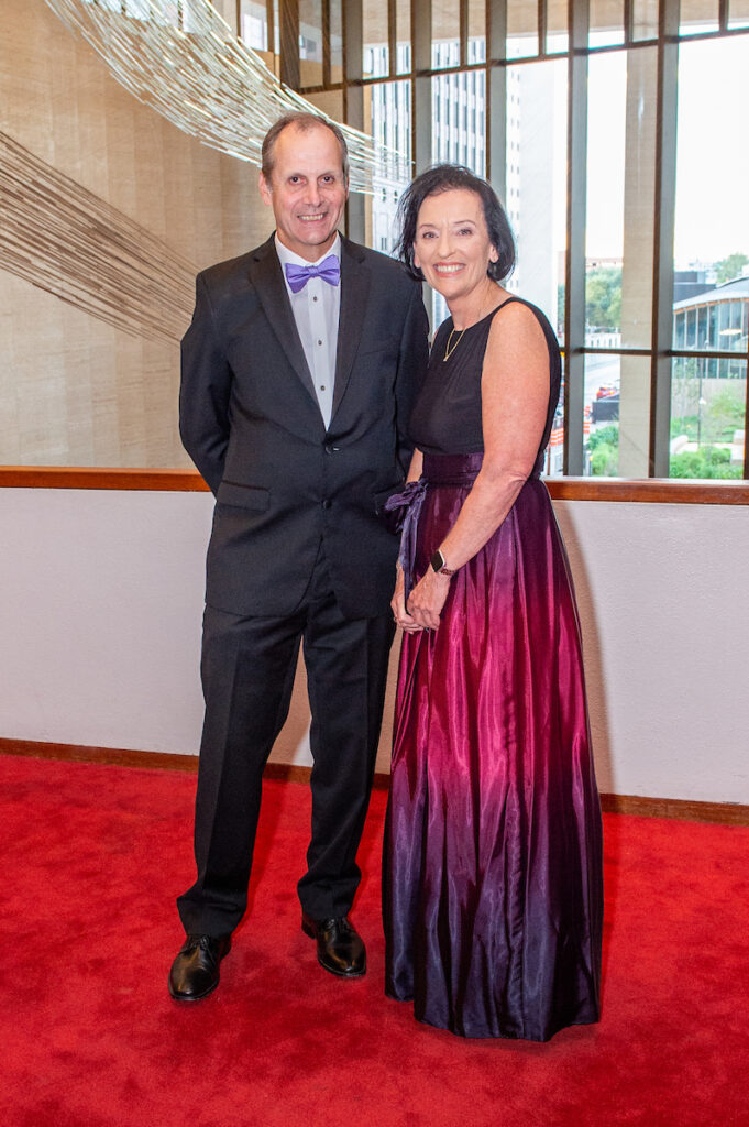 Colin Parfitt, Barbara Burger at the Houston Symphony Opening Night dinner at Corinthian Houston. (Photo by Jacob Power)