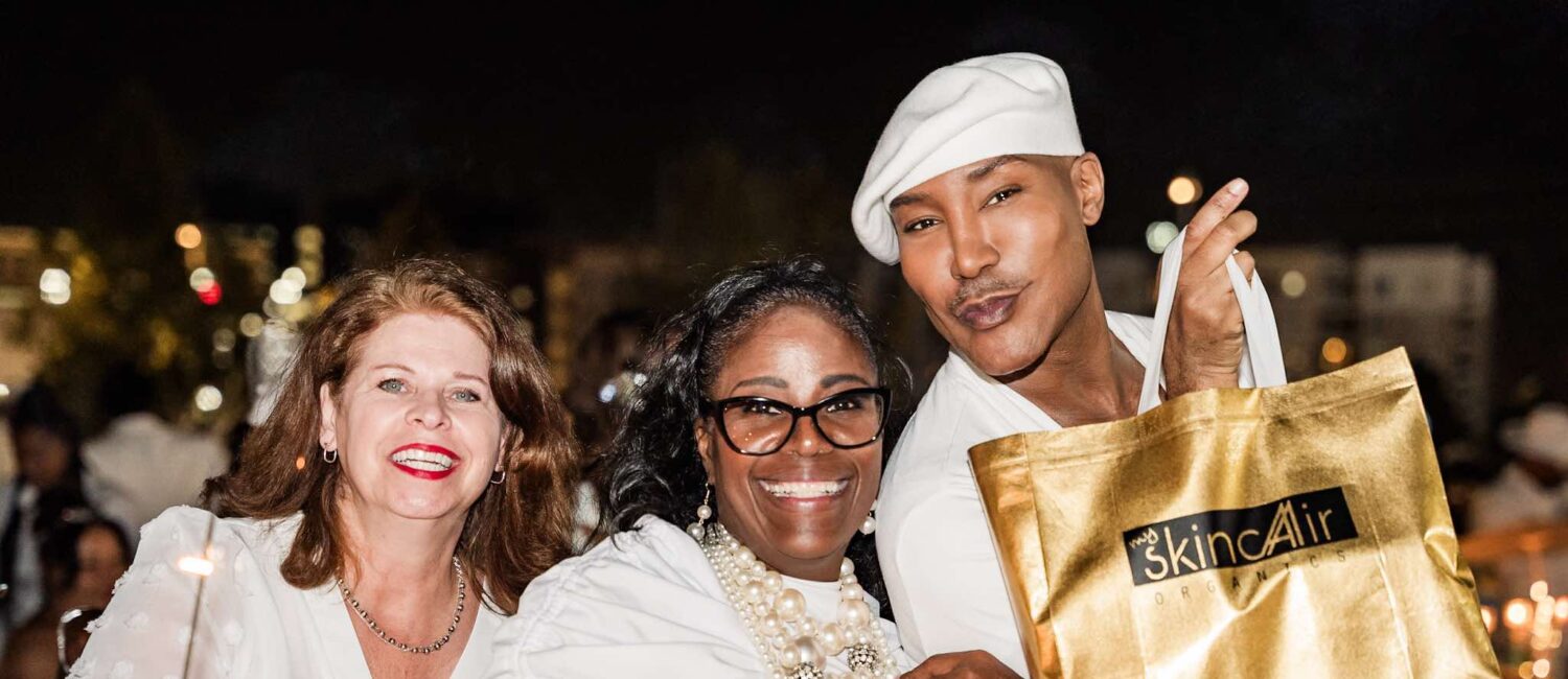 Le Diner en Blanc Houston  Tara Fase, Paula Nelson, Marc Harvey