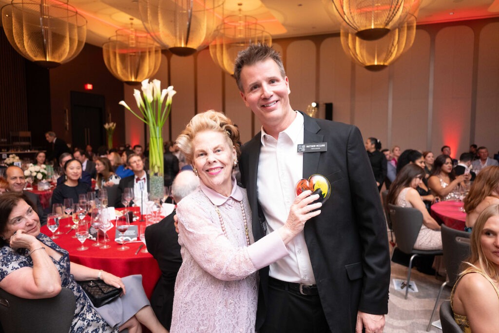 Honoree Mimi Lloyd, ROCO principal percussionist Matt McClung at ROCO's 20th anniversary season opening gala.  (Photo by Daniel Ortiz)