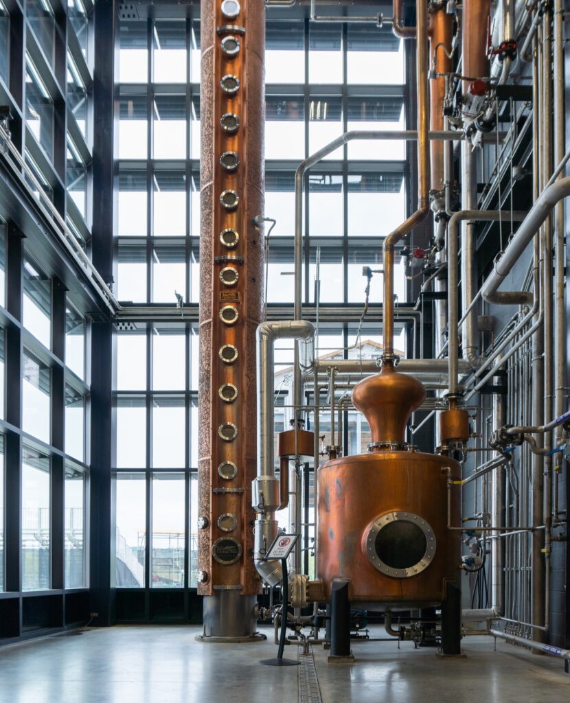 Log Still produces Monk's Road Bourbon in classic Vendome column and pot stills.