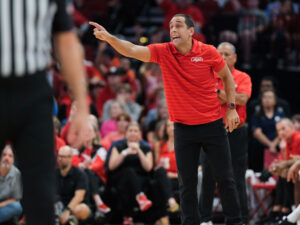 The University of Houston Cougars lose to the Auburn Tigers during the Mattress Firm Battleground 2K24 contest at the Toyota Center