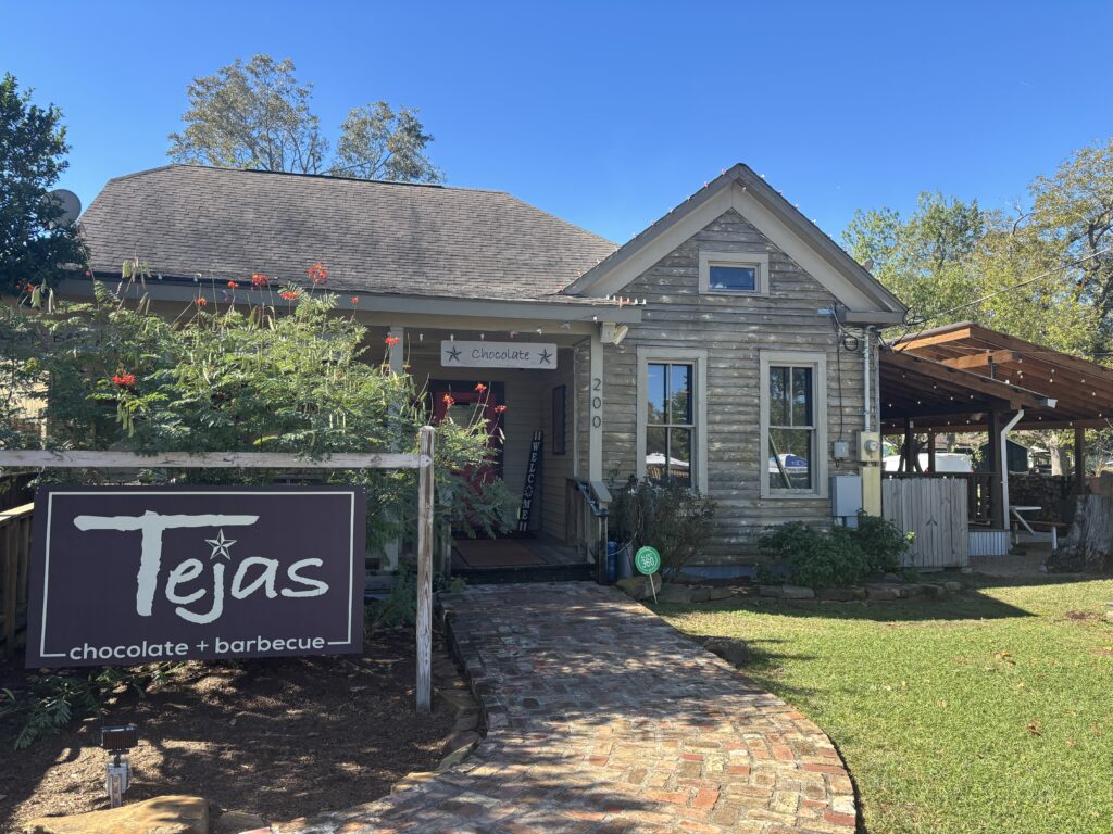 Tejas Chocolate + BBQ is in Tomball, with additions including a new pit room, outdoor dining, adjacent spaces for kitchen prep and storage and a separate entrance for takeout pickup. (Photo by Laura Landsbaum)