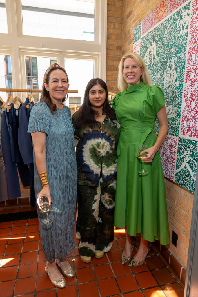 Margaret Naeve, Sanaa Sahi, Amanda Hughes Pickering at the intimate lunch celebrating the Lafayette 148 x Save Venice capsule collection (Photo by Jenny Antill)