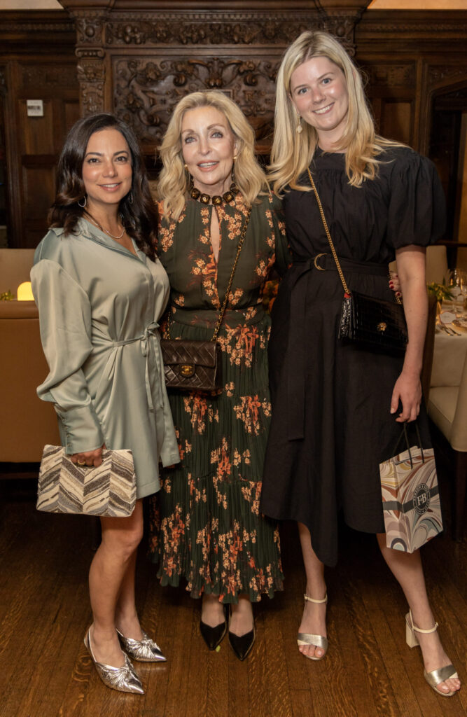 Nazira Handal, Jan Showers, Charlotte Carr in the Mansion Library 