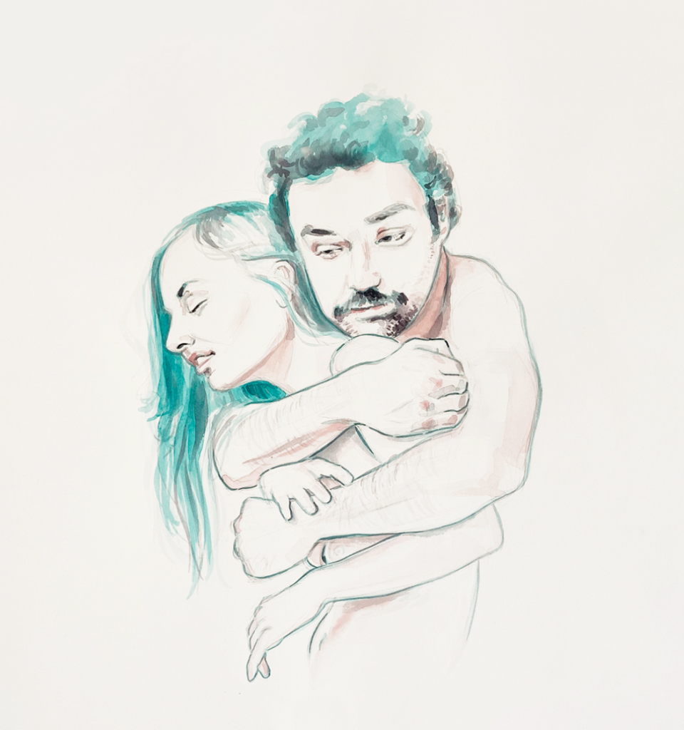 Heyd Fontenot's "Paul Giving Jesse a Bear Hug," 2017, $1,800, at Conduit Gallery