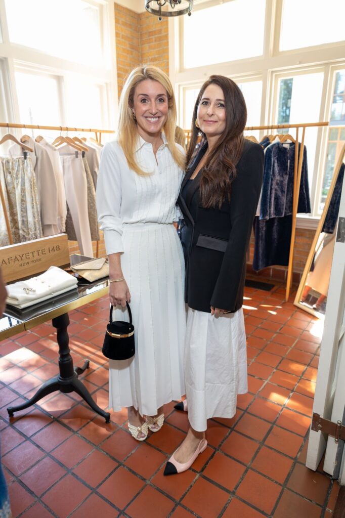 Natalie Steen, Tara Martin at the intimate lunch celebrating the Lafayette 148 x Save Venice capsule collection (Photo by Jenny Antill)