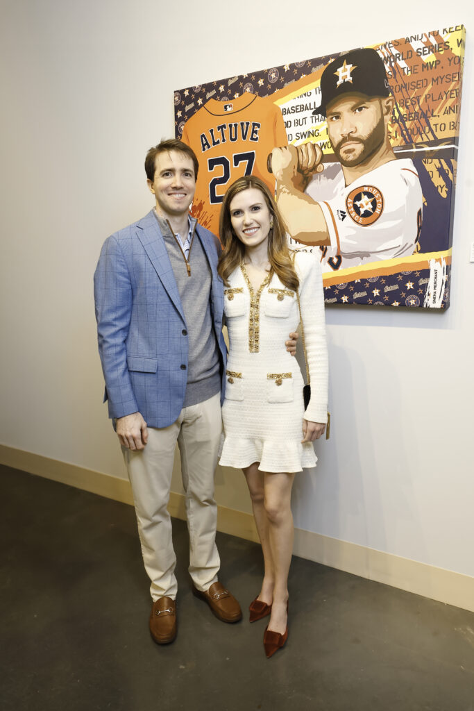 Robert Lartigue, Heather Almond at Sneha Merchant's "Live In Color," in River Oaks District (Photo by Quy Tran)