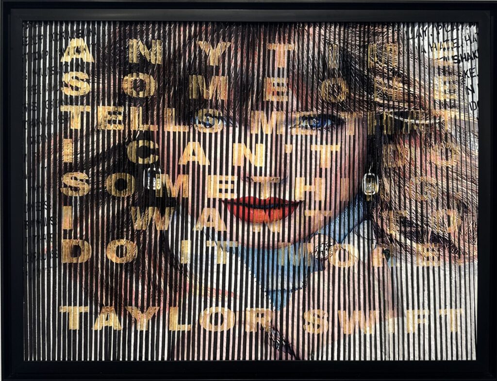 Sneha Merchant's "Taylor, Girl Power," 2023, at "Live In Color," in River Oaks District (Photo by Quy Tran)