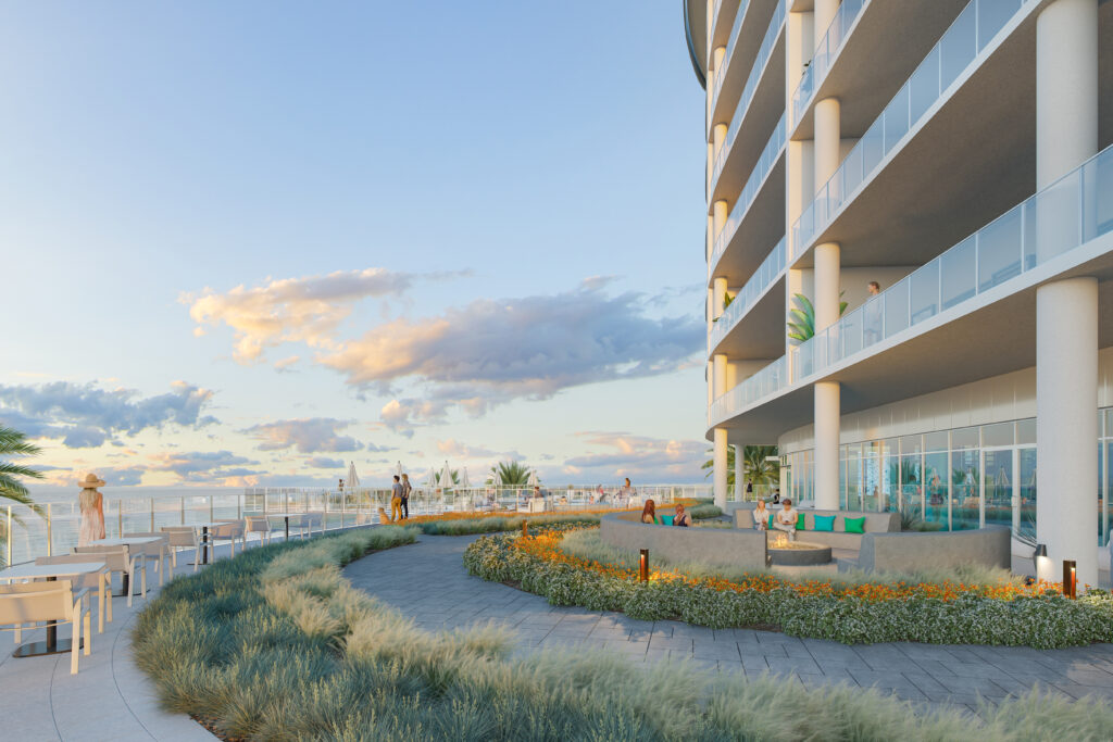 Tiara on the Beach will offer private access to 300 linear feet of beachfront. (Rendering courtesy of Bogza)