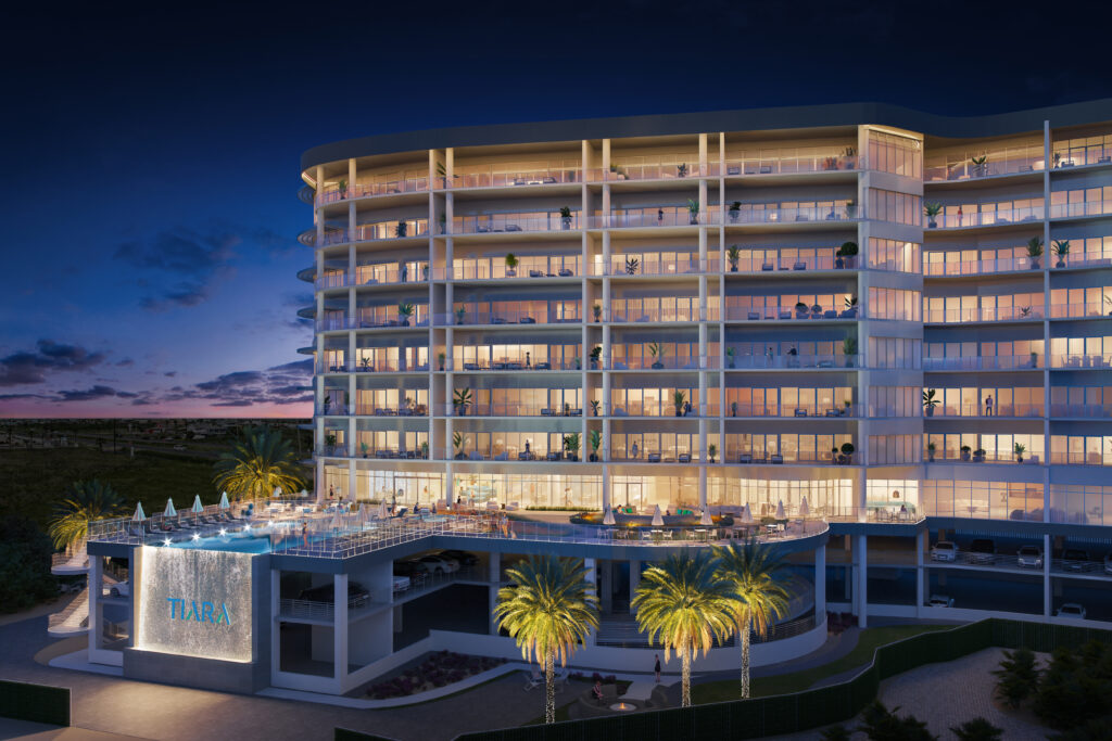 Amenities at the five-star Tiara on the Beach in Galveston's West End include a luxe infinity pool. (Rendering courtesy of Bogza)