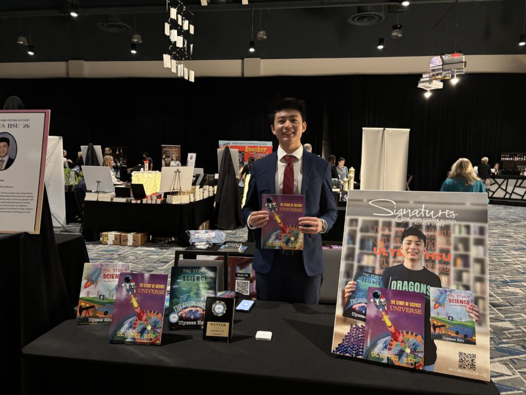 John Cooper student and author Ulysses Hsu at the December 6 John Cooper Signature Author event. (Photo by Laura Landsbaum)