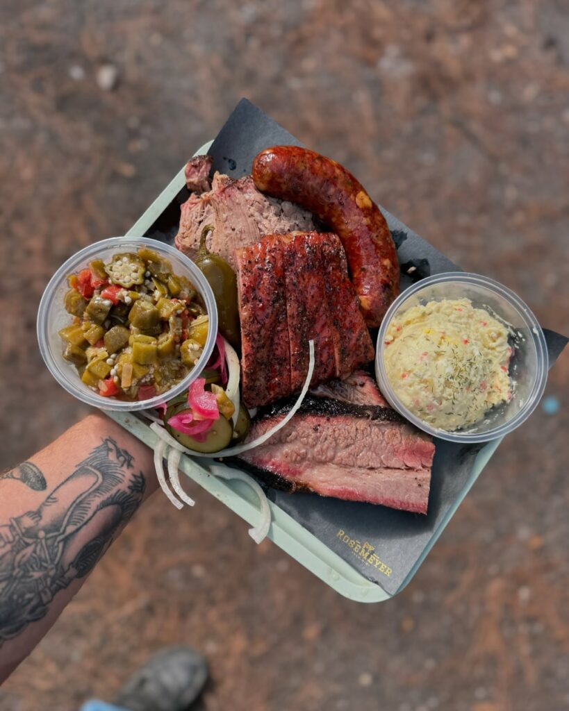 The Smoked n’ Fried Chicken Parm Sandwich and tender racks of ribs from Rosemeyer BBQ showcase the kind of bold flavors that helped earn them Michelin recognition. (Photo courtesy Rosemeyer Bar-B-Q)
