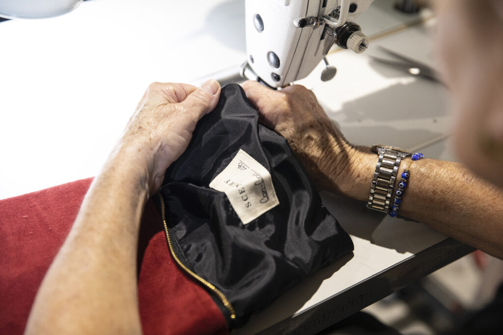 Each bag has a label sewn in with the show's information.  Bags are sewn in Houston, at a factory that pays a family-sustaining wage.