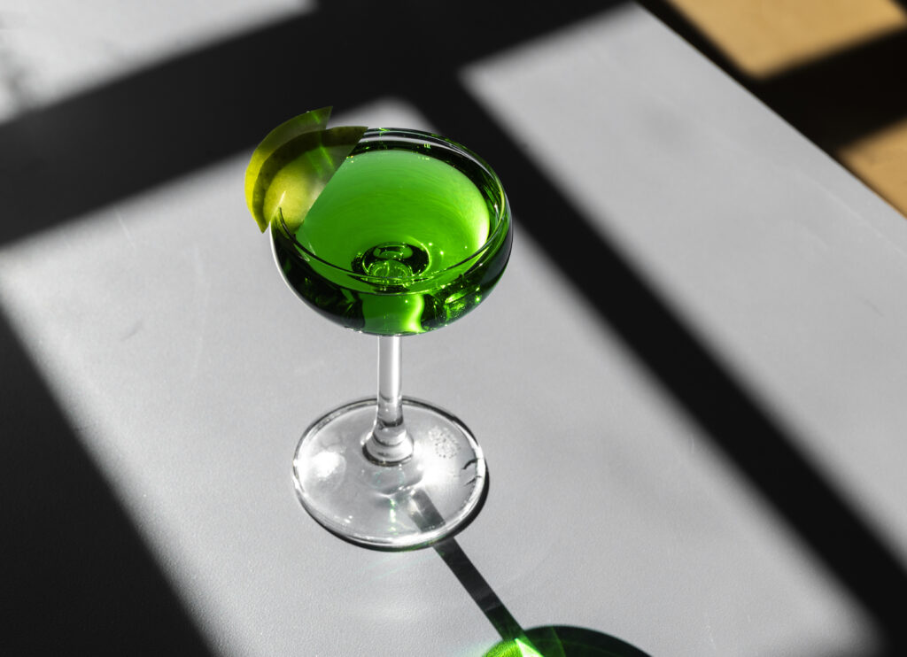 The Appleteeny is a mini cocktail made with vodka and Máté’s apple liqueur (Photo by Julie Soefer)