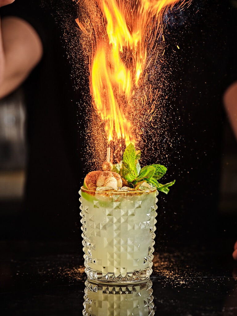 Many things get set on fire at Toca Madera including this Ghost Rider margarita. (Photo by Shelby Moore)