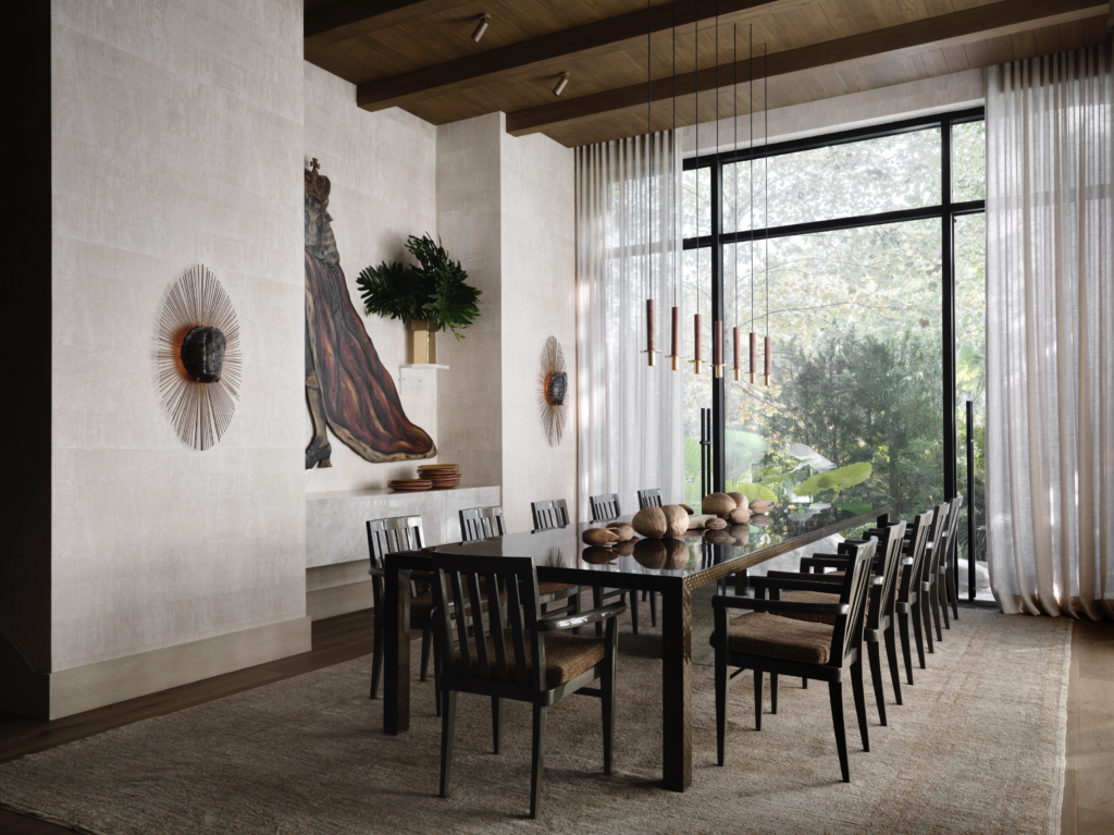 A dining area in the Monterrey house designed by Mauricio Lobeira. (Photo by Douglas Friedman)