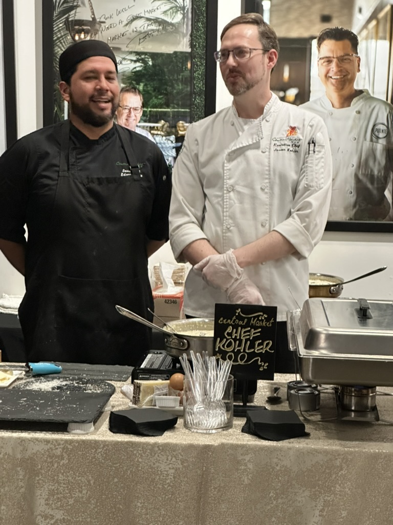 Central Market Chef Kohler prepares pasta with lobster and truffles  at the Truffle Masters preview tasting. (Photo by Shelby Hodge)