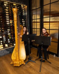 Harpist, Violinist (Photo by Jenny Antill)
