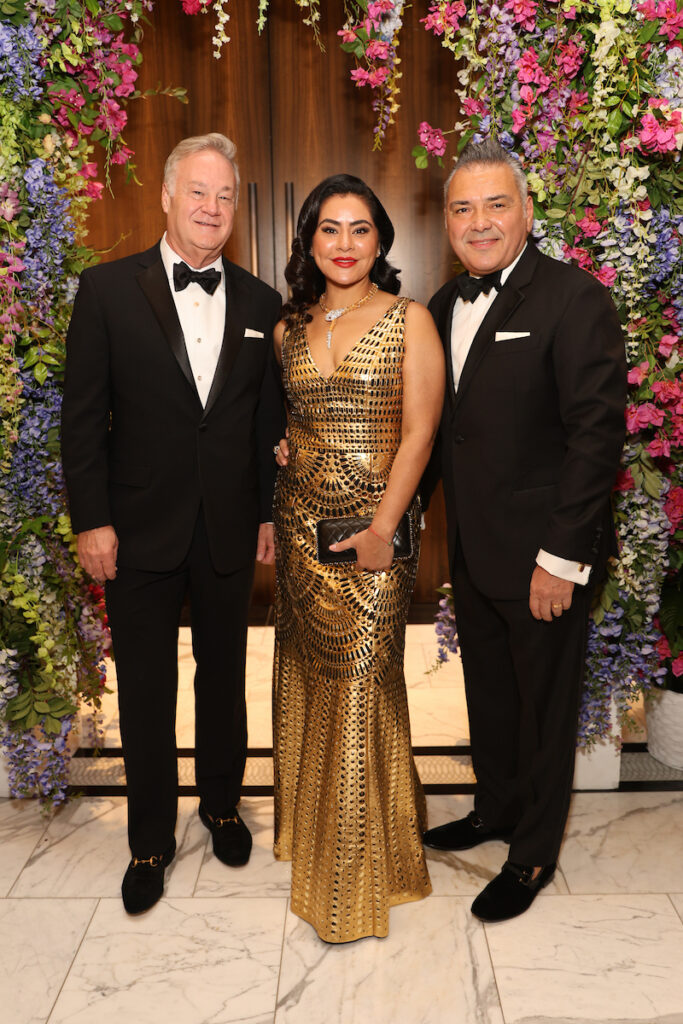 Mark Funk, Elia Gabbanelli, Albert Rubio at the Houston Symphony ball (Photo by Priscilla Dickson)
