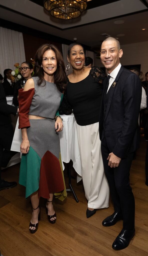 Nicole Zarr, Alnita Clay, Victor Delgado at the Frette opening dinner held at La Griglia (Photo by Jenny Antill)