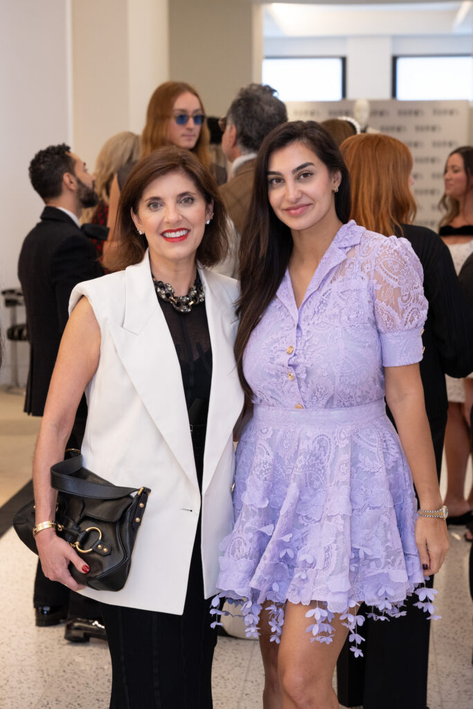 Stacey Lindseth, Hoda Sana at the Nina Ricci fashion presentation and luncheon at Tootsies. (Photo by Wilson Parish)