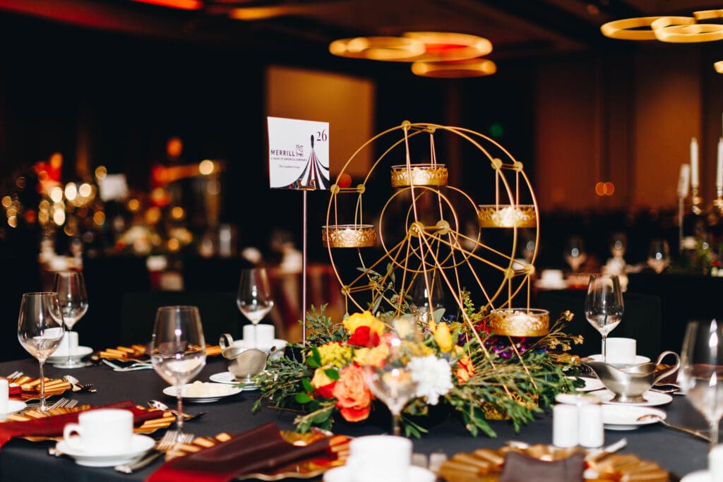Ferris Wheels and other whimsical adornments added to the festive circus theme at the Love Fosters Hope Gala. (Photo by Cindy Janette)