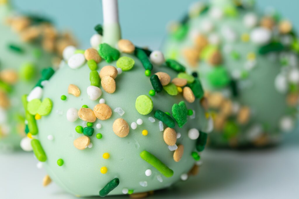 From now through St. Patrick's Day, Common Bond is offering limited time treats, like this vanilla and mint shamrock cake pop. (Photo by Andrew Hemingway)